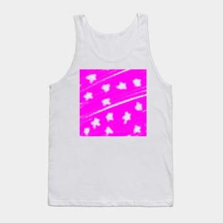 pink white star watercolor abstract art Tank Top